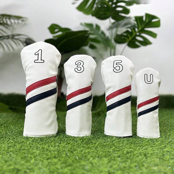 Fundas de cabeza de golf de alta calidad, set de fundas de madera de conductor, blanco premium de Gilmore PU para conductor, maderas de golf y cabezas de hibrido