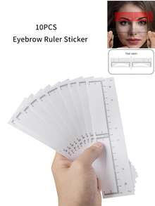 10片装一次性纹身眉尺贴纸，微针纹身测量模板指南纹身工具眉贴化妆工具可拆卸眉毛练习辅助套装，价格实惠，圣诞礼物，化妆品，化妆工具，便宜货，礼物，女士礼物，圣诞礼物 - 彩色 - 查看 1