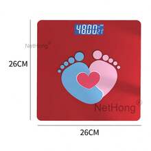 NetHong Digital Bathroom Scales 180KG Body Weight Weighing Scale Smart LED Electronic,Red - Red - View 10
