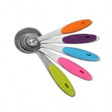 10pcs/Set Stainless Steel Measuring Cups And Spoons Set, Suitable For Cooking And Baking, Multi-Color - Multicolor - View 5