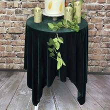 Samt-Tischdecke, luxuriös, einfarbig, rechteckig, länglich, Retro-Bauernhaus-Rüschen-Tischdecken, waschbar, für Partys, Hochzeiten, Babypartys, Küche, Esszimmer, Tischdekoration