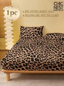 1 Stück braune klassische Leoparden-Muster Spannbettlaken, Baum Zweige Matratzenschoner, Valentinstag Matratzenbezug für Bett, Betttuch, weich und atmungsaktiv, für alle Bettgrößen - Twin, Full, King, Queen, Tiefe Tasche bis zu 29,8 cm, Schul-Schlafsaal Bettwäsche