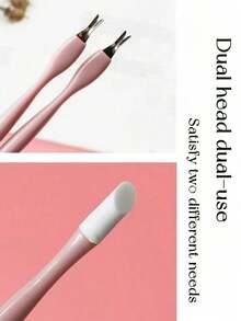 1/3/5pcs 2 In 1 Double Head Cuticle Pusher Nail Sticker Nail Buffer Stainless Steel Nail Clipper Foot File Home Manicure Kit (Random Color) - Multicolor - View 6