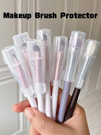 3/6 Pcs Makeup Brush Set, Makeup Sponge Storage Box, Plastic Makeup Mixer, Makeup Brush Protector, Makeup Puff Box, Large Puff Distributor, Triangle Makeup Pad Box