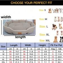 1pc Suede Oval Waterproof Anti-Urine Anti-Dirt Durable Removable & Washable Pet Bed For Small/Medium/Large Dogs & Cats, Suitable For All Seasons, High-Quality Design, Multi-Color Options - Krem - View 14
