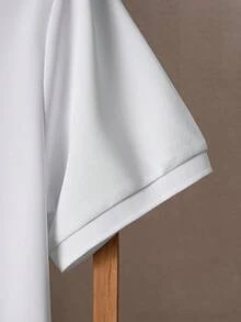 Teenage Boys Classic Solid White Short Sleeve Polo Shirt, Suitable For School, Gatherings, And Everyday Wear - White - View 6