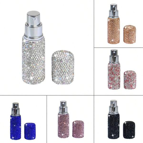 10ML Spray Subpackage Bottle,Artificial Crystal Rhinestones Refillable Perfume Atomizer Bottle, Mini Spray Bottles, Small Pocket Perfume Bottle, Scent Pump Case, Portable Empty Perfume Container For Travel, Living Room Home Bedroom Bathroom House Decor, Travel Stuff, Wedding, Party, Birthday, Gifts For Men Mom Dad Friends, New Years, Accessories, Funny Gift