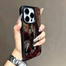 1 pieza Funda de teléfono con patrón de caballo blanco elegante retro de material TPU, apta para /Redmi