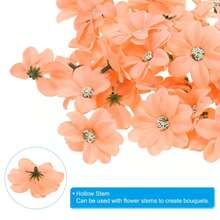 Faux Silk Multi-Layered Handmade Artificial Flowers Purple White Pink Bulk - Orange - View 4