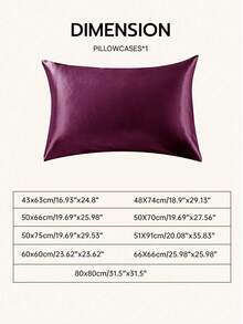 1pc Premium Satin Envelope Pillowcase, Soft & Breathable, Wrinkle-Resistant, Gentle On Hair & Skin, Improves Sleep Quality, No Pillow Insert Included, Purple, Oeko-Tex Certified - Purple - View 3