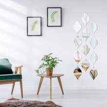 1 set di adesivi a forma di goccia d'acqua in acrilico specchiato, decorazione artistica per pareti 3D, autoadesivi per soggiorno, camera da letto, sfondo creativo