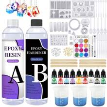 1:1 AB transparentes Epoxid-Harz Set, 500/240ml Epoxid-Harz Kleber mit hoher Klebkraft und kristallklarem Härter, DIY Schmuckherstellung, Beschichtungen, Holz, Harz-Formen, Empfehlung für Anfänger