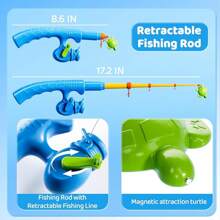Magnetic Fishing Game Toys For Kids Toddlers 3-5 4-8, Water Table Bathtub Toys With Pole Rod Net Plastic Floating Fish, Water Bath Pool Outdoor Toys For Kids Toddlers Baby Age 3 4 5 6 7 8 Year Old