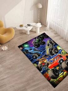 1 Stück Monster Truck Grafik Design dekorativer Teppich, Nachttisch Teppich, Schlafzimmer Teppich, Büro Teppich, Wohnzimmer Teppich, Heim Dekor Teppich, bedruckter Teppich, Fensterbank Teppich, geeignet für Heim Dekoration Teppich, Wohnzimmer Teppich, Teppich, Wohnzimmer Bereich Teppich, kleiner Bereich Teppich, Matte, Heim Dekor, großer Wohnzimmer Teppich, Wohnzimmer Heim Dekor, Raum Dekor, waschbarer Teppich