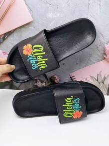 New Fashionable Women Slippers, Flat Soft Lightweight Breathable Comfortable Durable Anti-Slip Shock-Absorbing EVA Sole Versatile Slippers