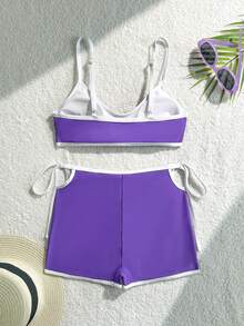 Solid Color Elegant Sexy Lace-Up Beach Swimsuit