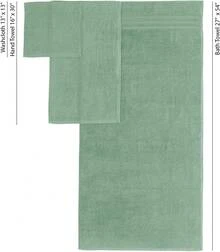 Green 6 Piece Bath Towels Set For Bathroom Original Turkish Cotton Soft, Absorbent And Premium 2 Bath Towels, 2 Hand Towels, 2 Washcloths - 綠色 - 查看 9