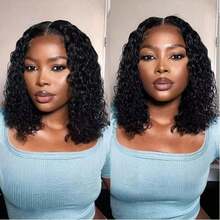 PQL HAIR 200% 密度卷曲蕾丝前假发，混合真人发，13x4 13x6 高清蕾丝前假发，混合假发，卷发假发，无胶假发，混合真人发，杰瑞卷深波浪巴西原生发蕾丝前假发，卷曲水波纹蕾丝前假发 - 自然色&黑色系 - 查看 8