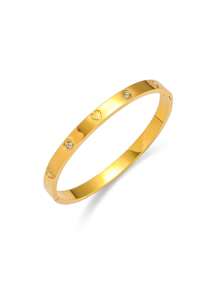Pulseira de Aço Titanium Dourado Minimalista, Zircônia Artificial Embutida, Comprimento Ajustável, Adequada para Roupas de Verão, Férias, Presentes para Melhores Amigas, Anti-Desbotamento e Hipoalergênica, Acessório Elegante para Mulheres
