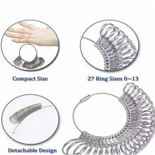 1 pieza Herramienta de medición de talla de anillos de acero inoxidable para EE. UU. / Japón, resistente y durable para medir el tamaño de los anillos