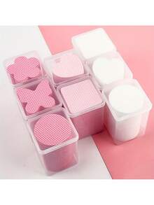 1 Box Of Lint Free Nail Wiping Cloth And Eyelash Extension Glue Cleaning Towel - Non-Woven Soft Gel Nail Remover Pad, Butterfly And Heart Design, Pink, Including Storage Box - Multicolor - View 5