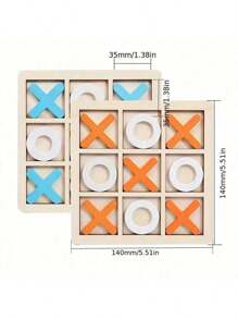 1pc High Quality Wooden 9-Grid XO Tic Tac Toe Board Game, Trains Logic Thinking, Birthday/Christmas/Halloween Gift, Perfect Present