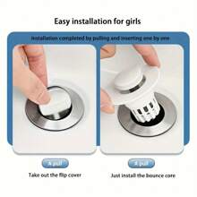 1 Pop-Up Bathroom Sink Drain Plug - Multi-Functional Pressure Filter, Durable Plastic, Essential Accessory For Efficient Drainage, Modern Bathroom Elegant Design, Bathroom Sink Accessory Back To School