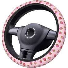 New Cute Strawberry Steering Wheel Cover 15 Inch For Women Men, Neoprene Anti-Slip Pink Car Steering Wheel Grip Wrap Car Accri Protective Case Cover For Vehicle Truck SUV - Suowers 均碼 - 查看 4