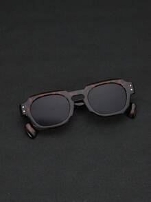 1 件男士方形框架耳钉装饰复古个性化街头风格时尚眼镜，非常适合派对装饰、夏季户外旅行、海滩度假，成为街头时尚焦点 - 彩色 - 查看 6