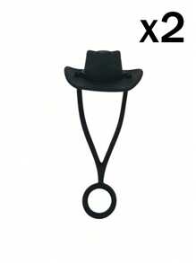Set de 1/2/4/8 tapas de pajita de silicona con diseño creativo de sombrero - Compatible con Cup 30 40 Oz, accesorios divertidos de tapa de pajita para tumbona, para regalo de hombre y mujer, tapa de pajita reutilizable, funda de sombrero de vaquero de silicona para pajita, tapas decorativas para pajita, para fiestas, reuniones con amigos, tapas antipolvo para pajita de Cup, suministros para fiestas, accesorio de decoración de tazas