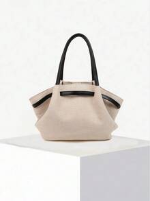 Dedoo 1个FEISTURE仿麂皮手提包，大容量纯色成熟优雅女士托特包，复古风格工作包，适合女孩、女士、大学生、上班族，最新时尚麂皮包，完美搭配秋季女装 - 彩色 - 查看 10