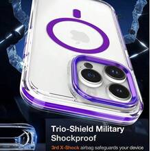 Mida Style Case Compatible With IPhone Color Frame With Heavy Duty Magnetic Technology - Blue - View 3