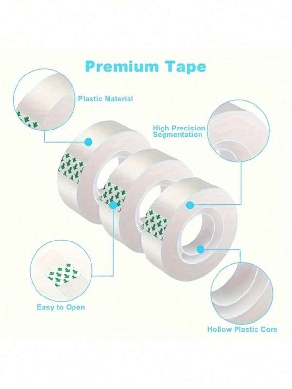 2/4/8 Rolls Transparent Adhesive Tape, High Quality Refill Rolls, Bulk Office Tape, Suitable For Gift Wrapping, Household, School Supplies, Crafts, Home Use, Can Use Tape Dispenser - Strong PP Material Self-Adhesive Paper, School Supplies,Back To School