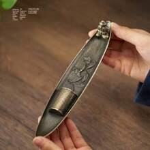 Ceramic Fisherman Bamboo Raft Incense Holder, Creative Tea Ceremony Antique-Style Burner For Home, Sandalwood Incense