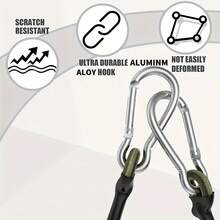 2/4/8/12 Pcs Heavy Duty Rubber Bungee Cords With Metal Hooks, 13.78 Inches - Black And Green, Ideal For Camping, Cargo, Bicycles, Outdoor Tents, Luggage Racks, Camping Gear | Rubber Straps | Metal Hook Straps