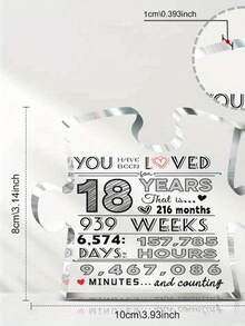 18th Birthday Acrylic Centerpiece Decor - "You've Lived 18 Years" Collage Design, Transparent PMMA Desktop Ornament, Suitable For Home And Bedroom, Perfect Gift, 18th Birthday Party Supplies, Birthday Party Decorations - Black - View 9