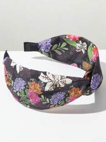 1 Stück Retro Mehrfarbig Blumenmuster Boho Stil breiter Haarreif, Damen Sommer Strand Haarschmuck, Sommer Urlaub, Strand Accessoires, Haraccessoires
