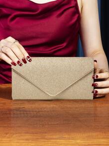 1pc Metal Bar Decor Evening Clutch Bag, With Basic Storage Function To Hold Small Items Like Phones, Lipstick, Compacts, Cards Etc. Convenient To Carry And Access. Suitable For Formal Dinners, Balls, High-End Social Gatherings. Classic Velvet Material With Unique Line Design, Elevates The Elegant Aesthetic Of Formal Outfits And Showcases Refined Taste, A Practical Accessory To Enhance Formal Attire.