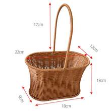 1 件藤编花篮，乡村风格野餐篮，用于插花、水果、糖果的礼品篮
