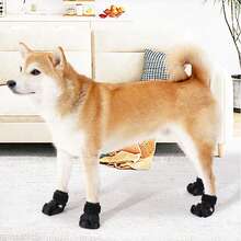 Anti-Slip Dog Shoes, Comfortable & Non-Chafe, Multi-Layer Hook And Loop Pet Home Shoes - Black - View 3