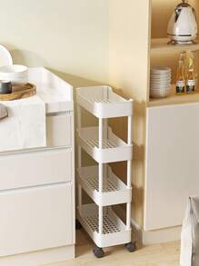 1pc Narrow Cart Slim Slide-Out Gaps Storage Rack, Movable Multi-Layer Kitchen Vegetable Bathroom Organizer
