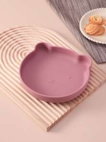 PopLittleOne 1pc Baby Silicone Bear Shape Plate Silicone Cookware Plate For Food Cute Animal Shape Dishes Toddle Training Children's Tableware - Multicolor - View 8