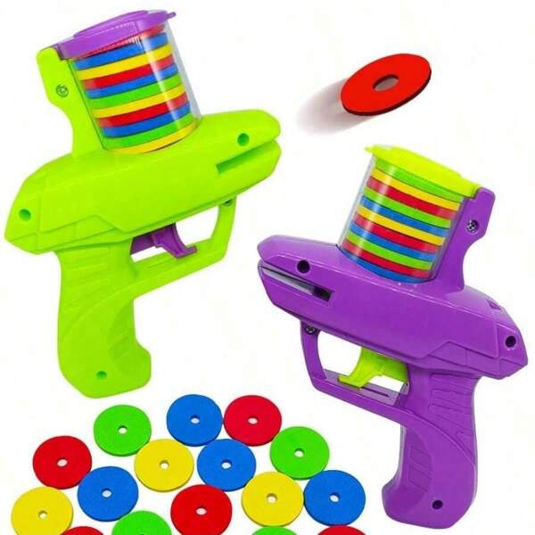 1 Stück zufällige Farbe kreative outdoor fliegende Untertasse Karotten-förmige EVA Spielzeugpistole, Outdoor Spielzeugpistole, geeignet für Kinder/Erwachsene, interaktives Geschenk für Geburtstage und Feiertage