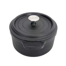 Kitchen Cast Iron Casserole Dish Pot Pan Basting Lid Stew Stock Pot Baking Loaf - 黑色 - 查看 6