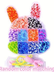 40pcs Rainbow Rubber Bands Braiding Kit, DIY Bracelet Weaving Crafts Supplies, Assorted Styles And Colors