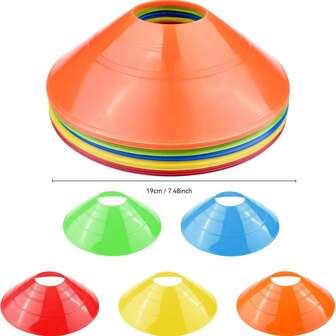 10/15/20/30pcs Multi-Color Soccer Training Cones - Durable PE Material With Carrying Bag, Suitable For All Skill Levels, Net Bag Storage | Flat Cone Design | Lightweight Sports Discs, Soccer Accessories