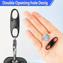 4 Packs Anti-Theft Zipper Clips – Secure Locking Zipper Pulls Replacement – Versatile Black Multi-Purpose Hooks – Double Opening Universal Connector