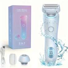 2-In-1 Women's Electric Shaver - Wet And Dry Hair Removal, Long Distance 800mAh, Suitable For Face, Legs, Underarms, And Eyebrows - Portable Bikini Trimmer, Rechargeable Wireless, Gentle And Effective Shaving, Bikini Trimmer | Modern Aesthetics | Durable Battery, Shaving Equipment