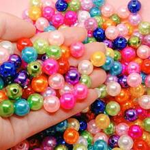 300 piezas de cuentas de plástico coloridas de 8 mm para hacer joyería - Tonos vibrantes, cuentas rectas con orificio redondo para pulseras DIY, collares y accesorios de manualidades, suministros de cuentas