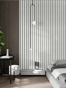 1 Rotolo di carta da parati autoadesiva, pannelli murali a griglia in legno 3D, impermeabile e resistente all'umidità, adesivi per pareti a griglia verticale rinforzati, adatti per decorare soggiorni, soffitti, uffici e camere da letto - Multicolore - Visualizzare 3